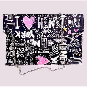 Lovely Doodle Envelope Shoulder Chain Clutch.